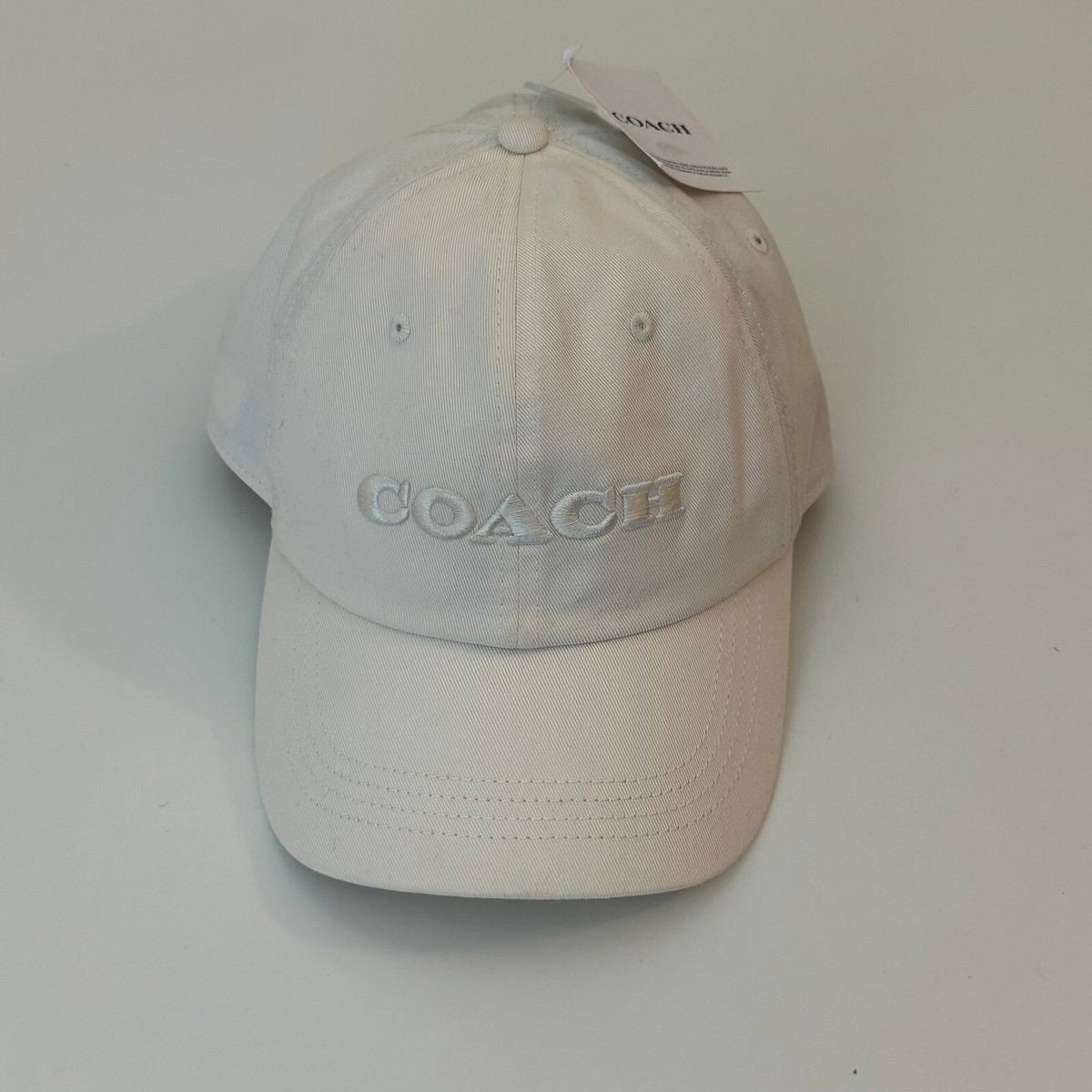 COACH ホワイト ハット Coach Embroidered Baseball Hat Cream Off White Chalk - One