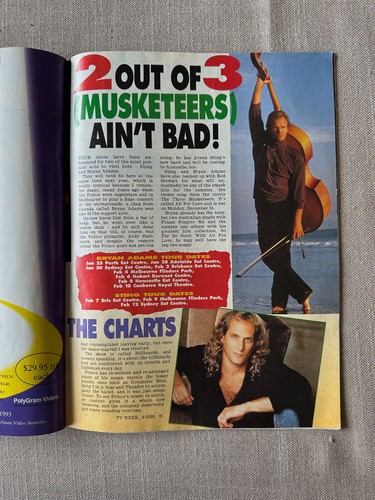 Vintage television - "Australian TV Week" Dec 1993 Michael Jackson Bryan Adams - Picture 6 of 21