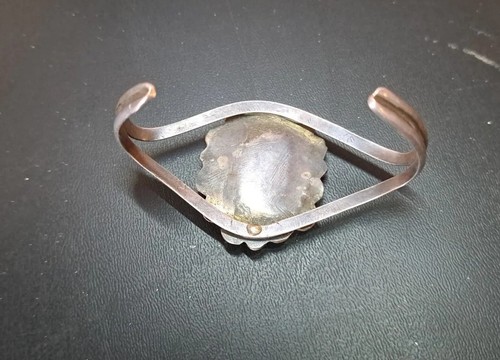 VTG Sterling Silver Cuff Bracelet & Ring 6.75 Set Cardinal Red Bird M.O.P Parure - Picture 6 of 10