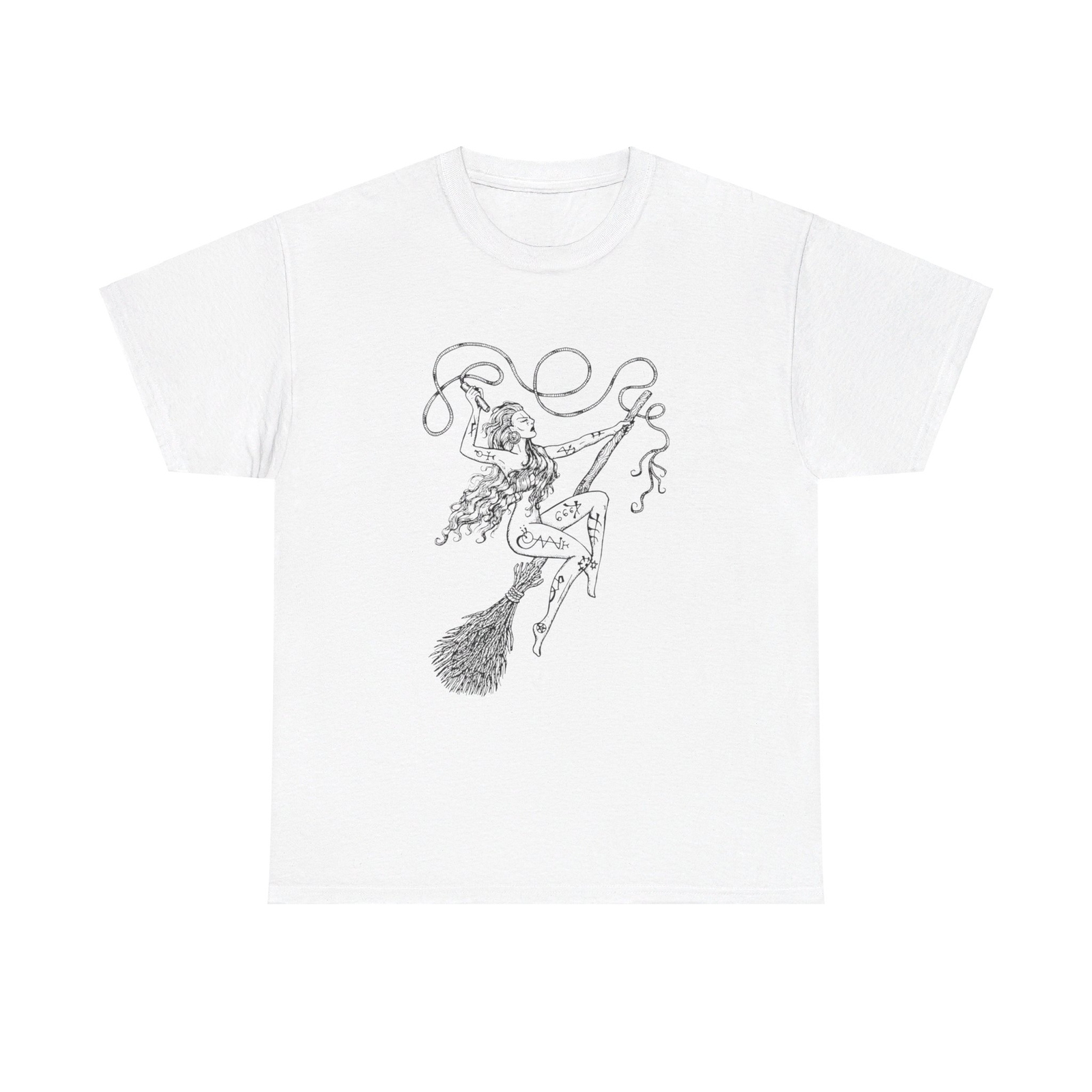 Fantasy Witch T-Shirt - esoteric gothic halloween occult woman art broom cool