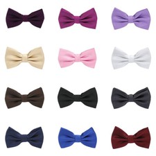 Men's Tuxedo Solid Color Stripe Bow Tie Wedding Party Adjustable Formal Bowtie