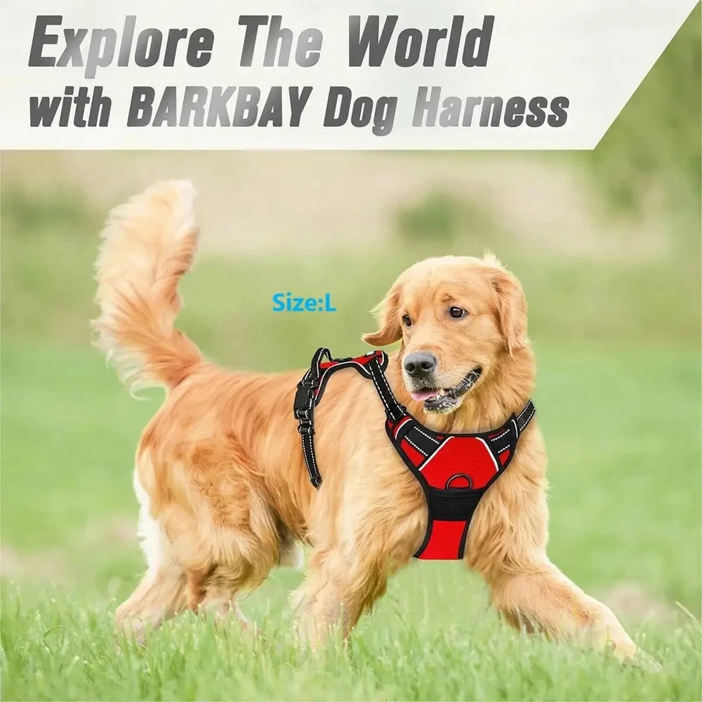 Dog Harness No Pull Reflective Vest with Easy Control Handle Walking Training US