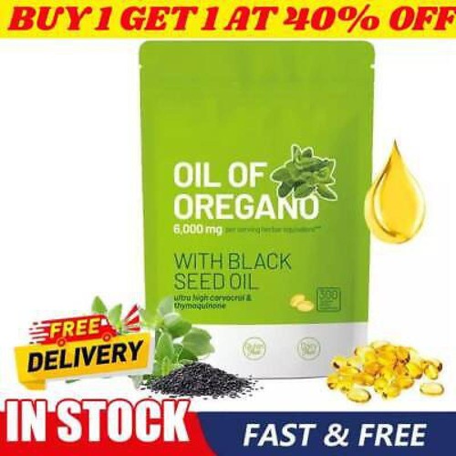 Oil of-Oregano 300 Softgels Black Seed Oil Organic Herbal Supplement Nourishment