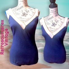 Traje de baño vintage años 60’s Bullet Cup pin up de una pieza, mediano, de colección años 60’s Bullet Bra