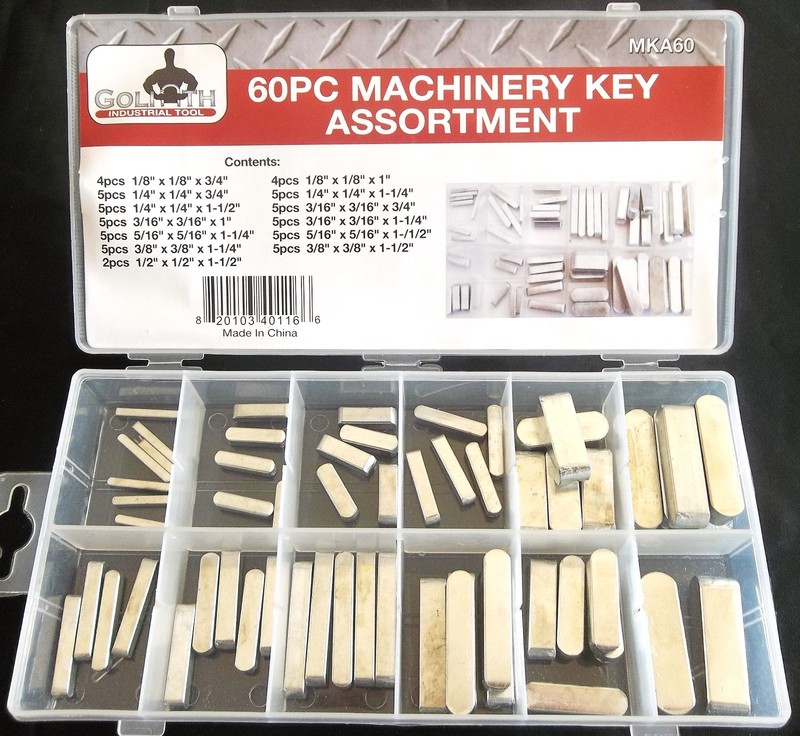 60pc GOLIATH INDUSTRIAL MACHINERY KEY ASSORTMENT MKA60 FLYWHEEL PULLEY CRANK WAY