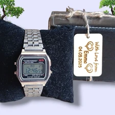Personalized gift Retro Digital Wrist Watch Box Unisex Sport Chronograph quartz