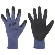 PIP Blue Nylon Knit Glove Black Micro-Surface Nitrile Plam Size L 1DZ