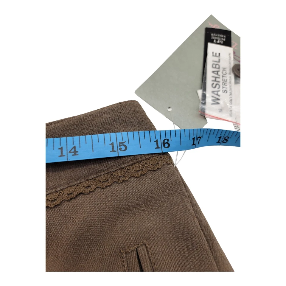 LARRY LEVINE Pants Womens Size 12 P Brown Career Crop Dress Casual School - Image 3 of 4