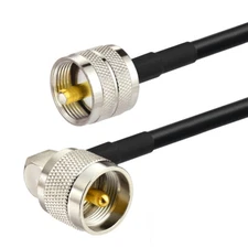 Two Way Radio Cable UHF PL-259 Male Right Angle to PL-259 Male RG58 Coax Cable