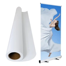54"x150ft. White Back Polypropylene (PP) Roll Up Matte Film 9.8mil ( 0.25mm )