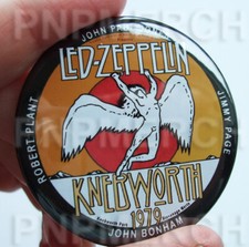 LED ZEPPELIN KNEBWORTH 1979 LARGE REPRO ROUND FRIDGE MAGNET 2.2inch/56mm