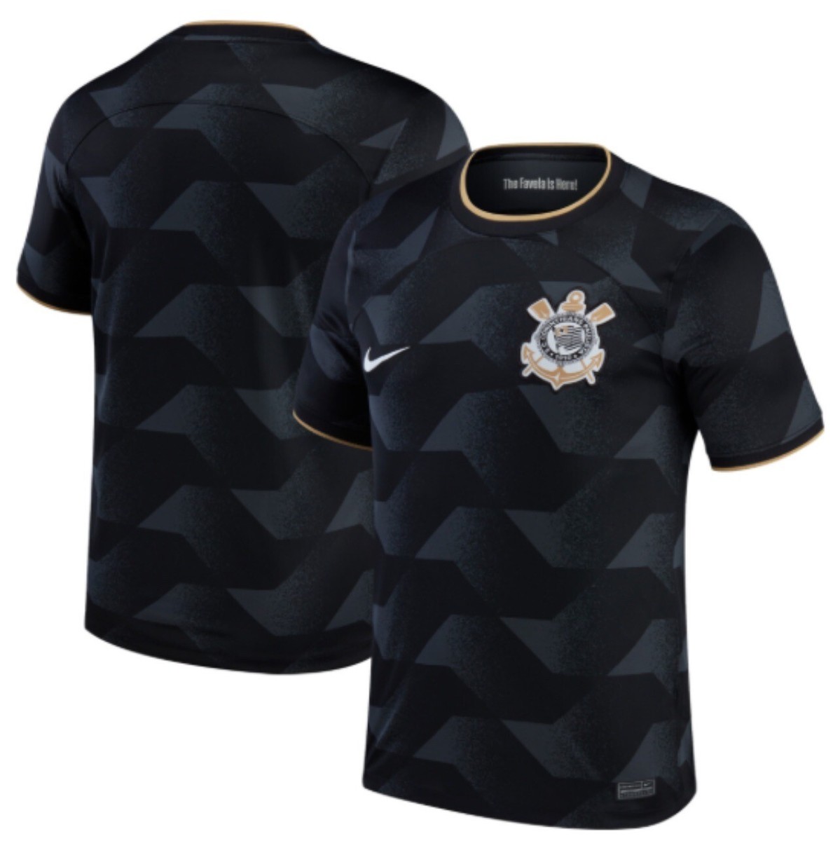 Nike Corinthians 半袖ジャージ Nike Corinthians Official Away Jersey Black Brasil Soccer Men's Sz