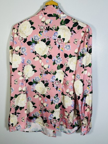 Hawes & Curtis glänzende Satin Muschi Schleife Bluse Größe 20 Sekretär CD TV rosa - Bild 11 von 14