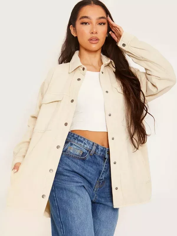 Beige top oversized jacket