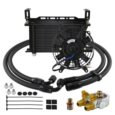 22-reihiges 10AN-Ölkühler-Lüfter-Kit und Ölkühler-Adapter mit Thermostat