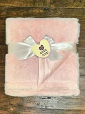 New Parent’s Choice Pink Faux Fur Plush Baby Blanket 30X40 New with Tag