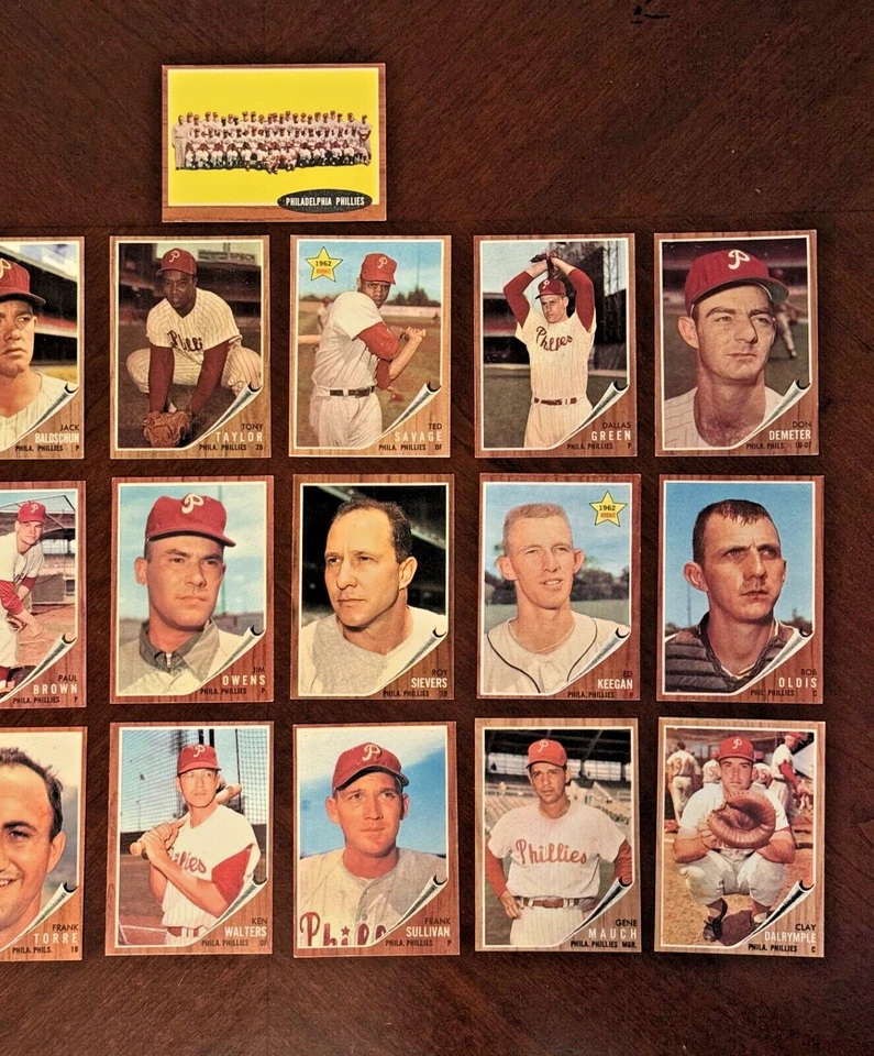 Juego completo de 27 cartas del equipo Topps Philadelphia Phillies 1962 - ¡De colección! ¡BONITO! Foto 4 de 4