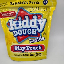 BRAND NEW Kiddy Dough Play Pouch 8 Ounce. Yellow