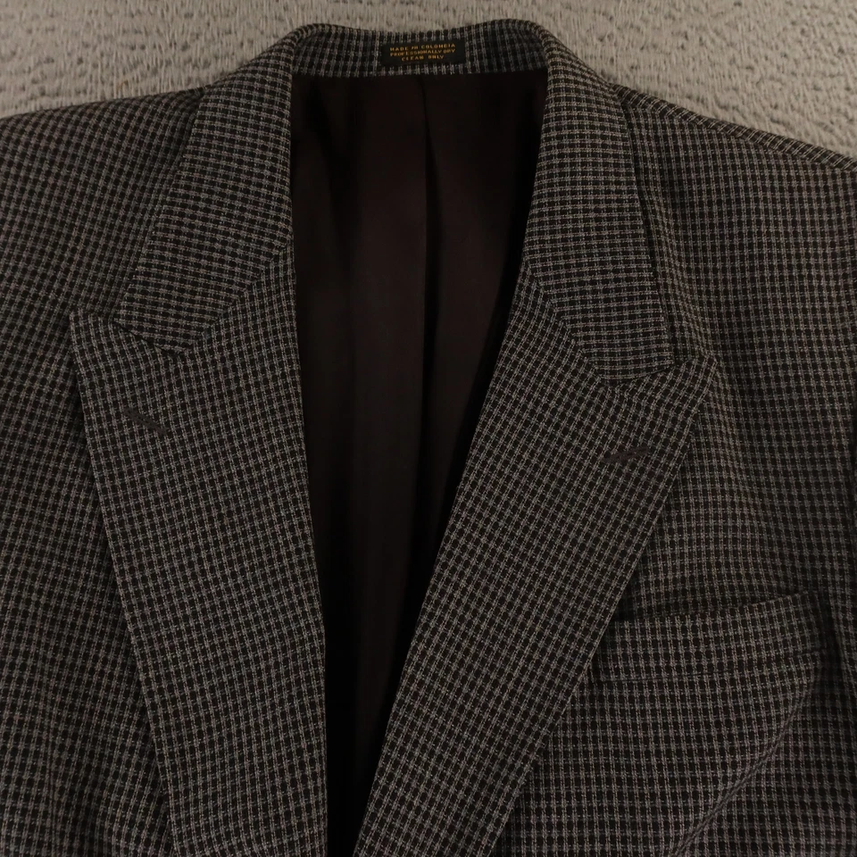 VTG Hopsack Jacket L LT Gray Houndstooth Check 100% Wool Blazer Sport Coat 44L - Image 2 of 4