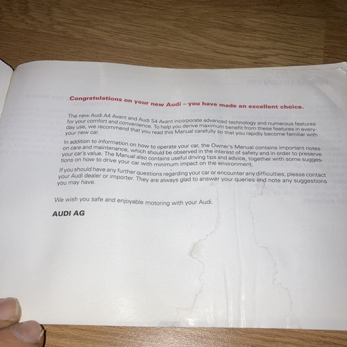 Bedienungsanleitung Audi A4 und S4 Avant B5 - Bild 2 von 7