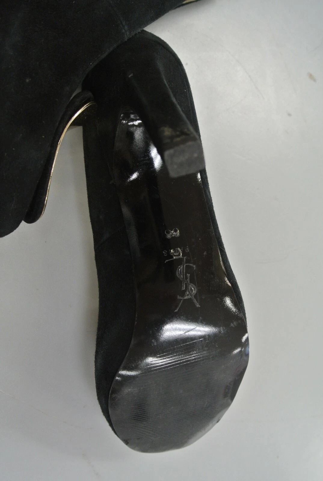 SAINT LAURENT (YSL) Decolte slip on donna Yves Saint Laurent dettagli metallo nero tono oro 38 8