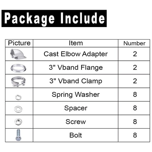 6pc 3" V-Band Cast Turbo Elbow Adapter 304 Stainless Steel for T3 T4 Turbocharge - Picture 5 of 6