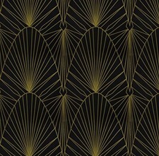 Peel and Stick Wallpaper and Gold Wallpaper for Bathroom 17.3" x 118" Black