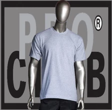 Big and Tall T-Shirts Plain Men PRO CLUB HEAVYWEIGHT Heather Gray Tee Shirt 