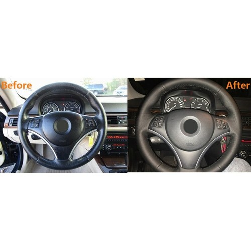 Leather Steering Wheel Covers for BMW E90 320i 325i 330i 335i E87 120i 120d G214 - Picture 8 of 11