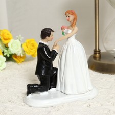 Statuina romantica regalo elegante sposi cake topper statuina proposta