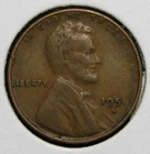 1951 S US Lincoln Wheat Penny Copper Coin