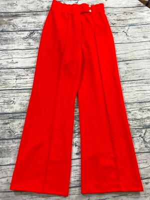 #ad #ad 60s 70s High Rise Bell Bottom 24quot; Waist Elastic Side Flare Red Pants Hippie Boho $19.48