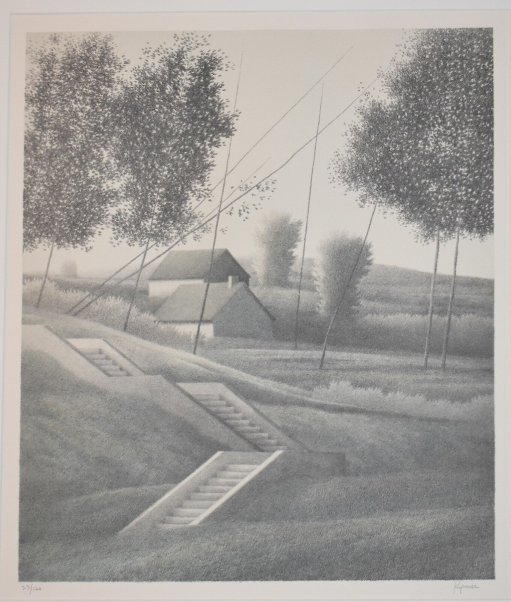Listed American Artist Robert Kipniss, Signed Original Lithograph