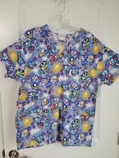 Peaches Uniforms Scrub Top Women's Small Angels
