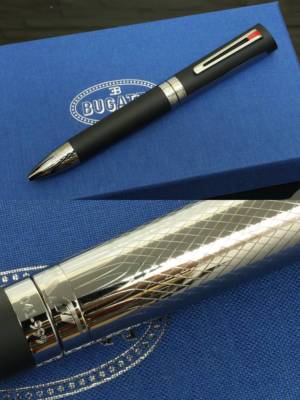 Montegrappa ''BUGATTI PUR SANG DT'' Ballpoint Pen, Silver, Black, MSRP 1170$