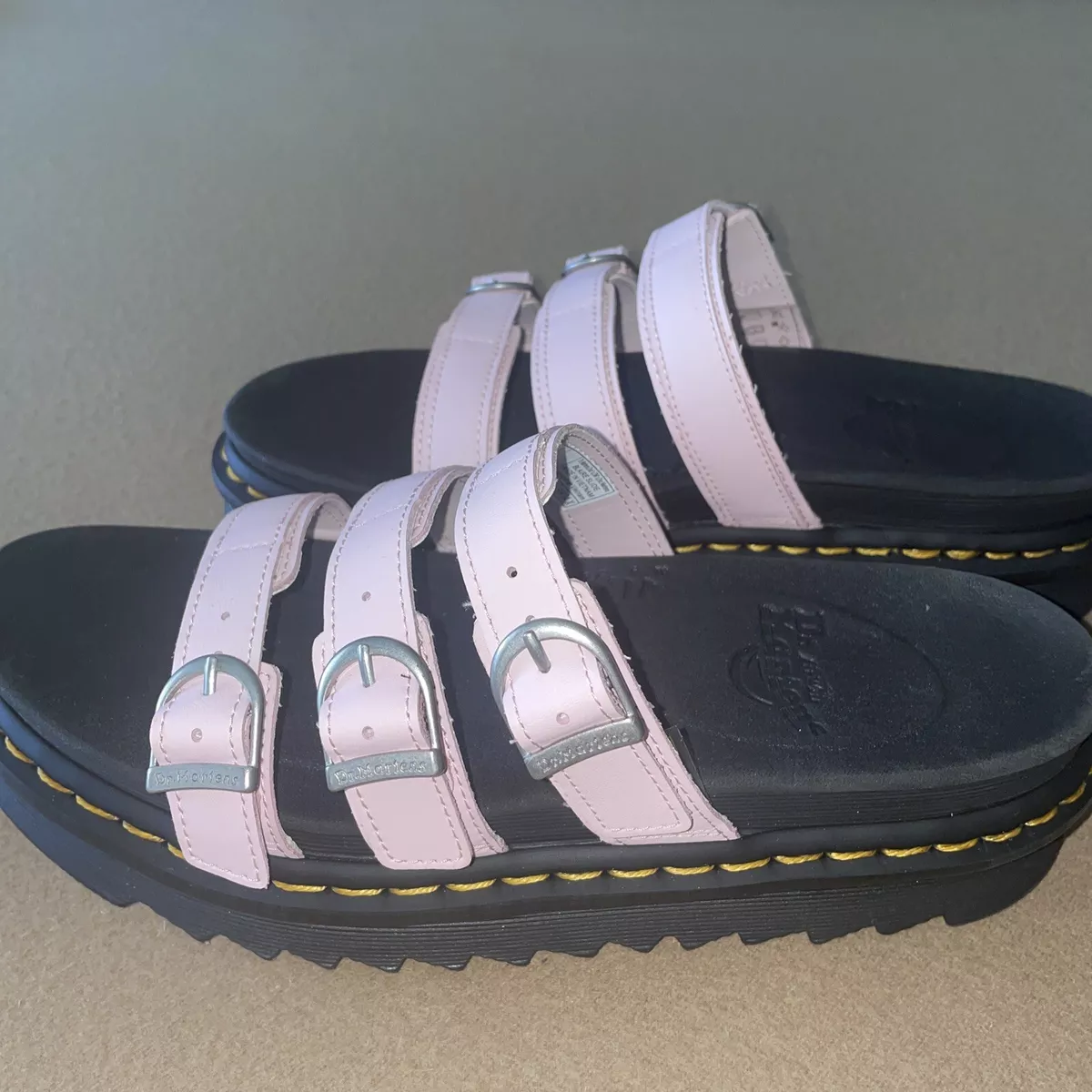 Dr Martens Women s Blaire Slide Chalk Pink Hydro Leather Sandals