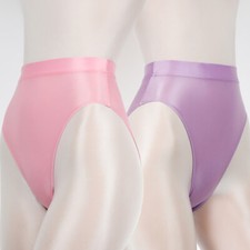 Womens Silky Shiny Satin Glossy Knickers Stretch Bikini Briefs Underwear Panties
