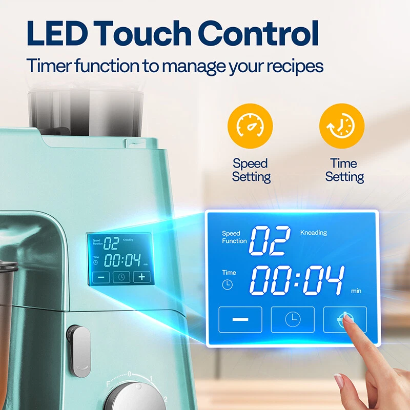 9in1 Stand Mixer 6 Speed 7.5Qt w/ Fermentation Timer Meat Grinder Juicer Slicer - Image 3 of 4