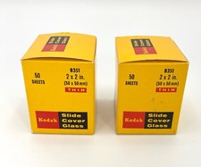 2 Full Boxes of KODAK Slide Cover Glass 50 x 50mm B351, 50 sheets, 2x2 inches