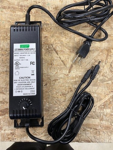 LED DIMMING POWER SUPPLY W/ DIMMING KNOB (ADAPTER-60-12D-NA)