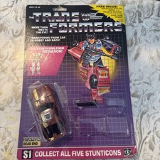 Vintage 1986 G1 Transformers Stunticon Dead End with Cardback-Weapons are SEALED