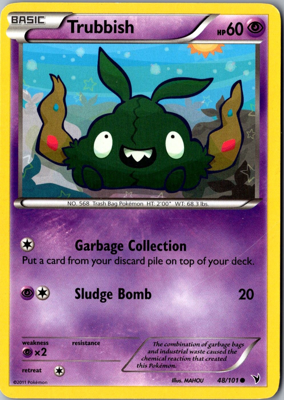 Trubbish 48/101 Common Noble Victories LP Pokemon Card