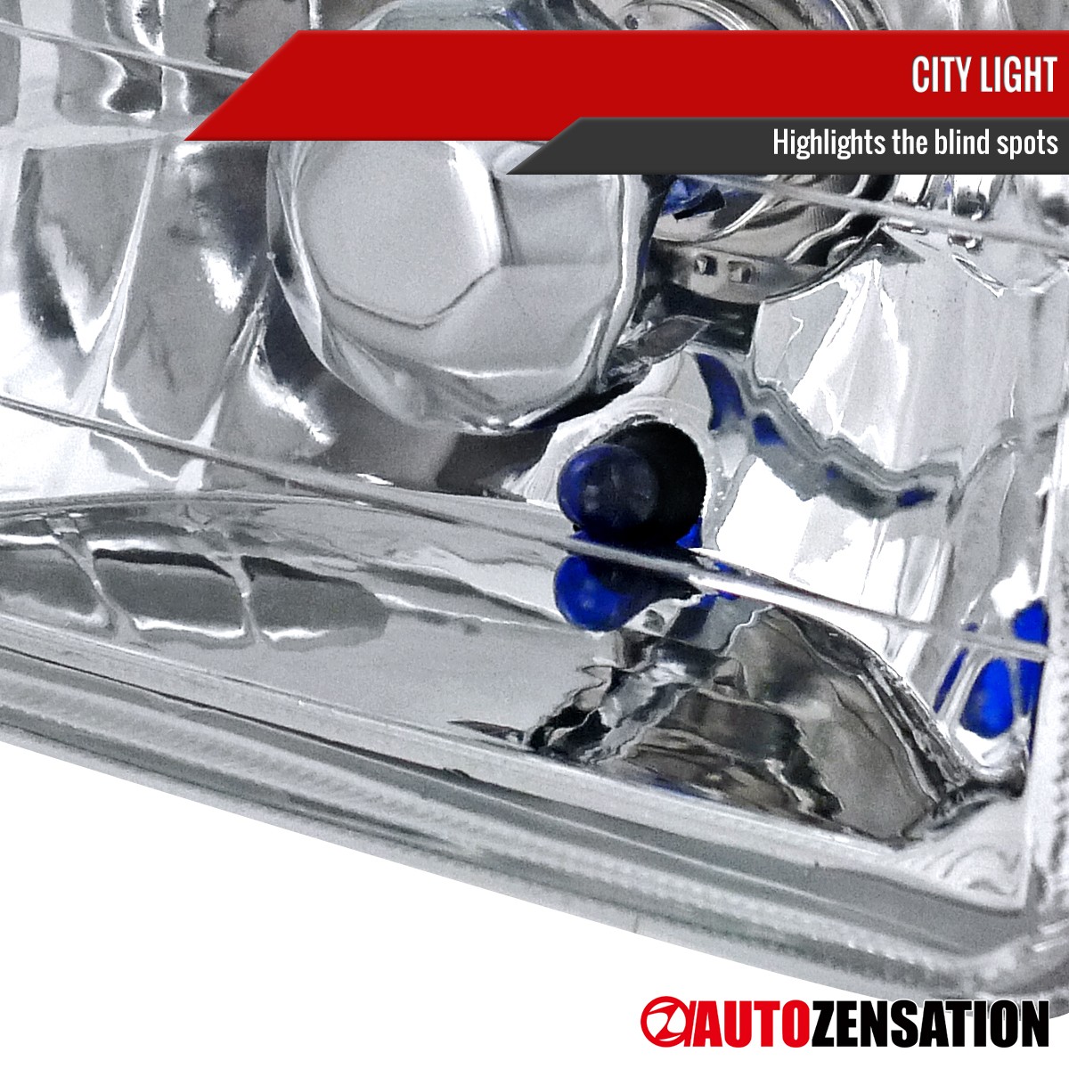 4x6 Clear Square Replacement Headlights Front Head Lamps W/ H4 Bulbs 4PCs