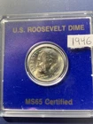 1946 Roosevelt Dime Gem BU Full Torch!!