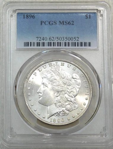 1896 Morgan Silver Dollar PCGS MS62 Frosty Luster Just Graded New Holder #R282H
