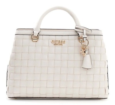 GUESS Sandy Girlfriend Satchel Handtasche Umhängetasche Tasche Cream White creme