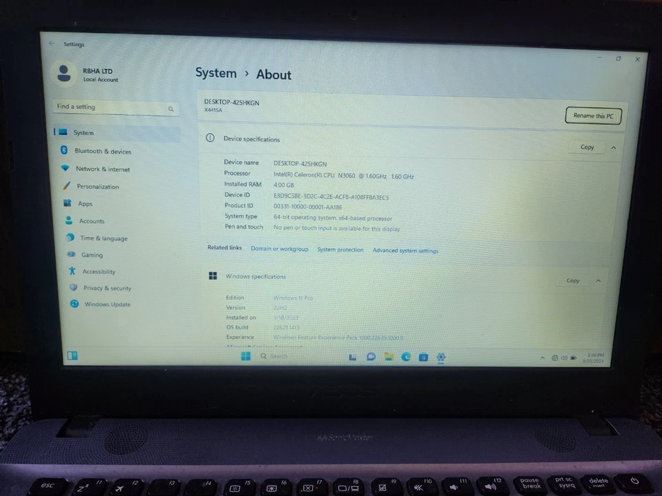 Asus X441S - Intel Celeron - 4GB RAM - 1TB HDD - Free P&P - Image 4 of 4