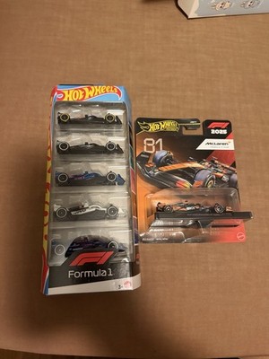 Hot Wheels 1 64 Formula 1 F1 Racing 5-Pack Cars Set Diecast and Mclaren Premium.