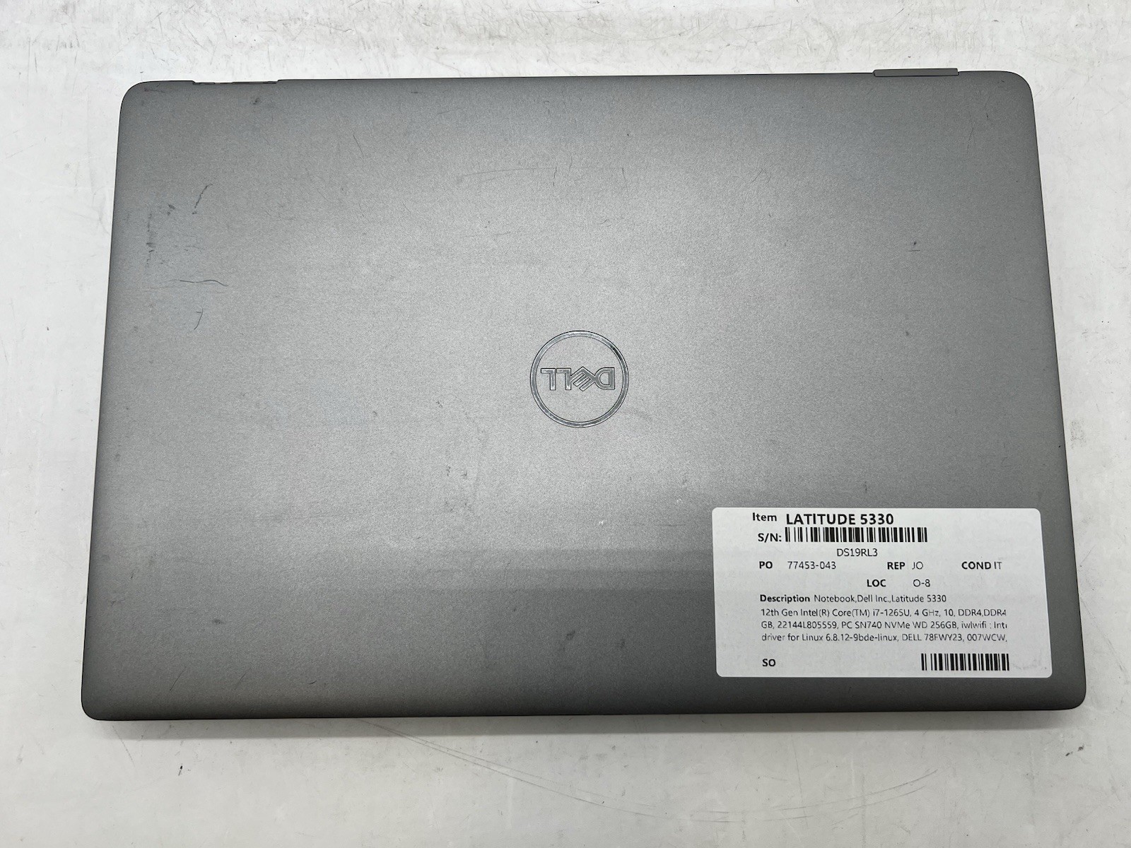 Dell LATITUDE 5330, i7-1265U, 4.15GHz, 32GB RAM, 256GB NVMe-No OS/Charger