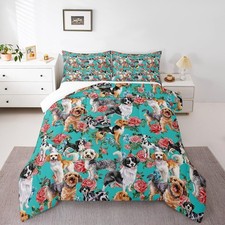 Erosebridal Cartoon Dog Comforter Full Sizedogs Family Bedding Set For Kids